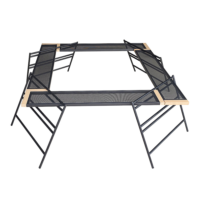 Outdoor Camping Fire Pit With Spliced Mesh Table