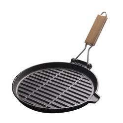 Foldable Handle Cast Iron Griddles and Grill Pot