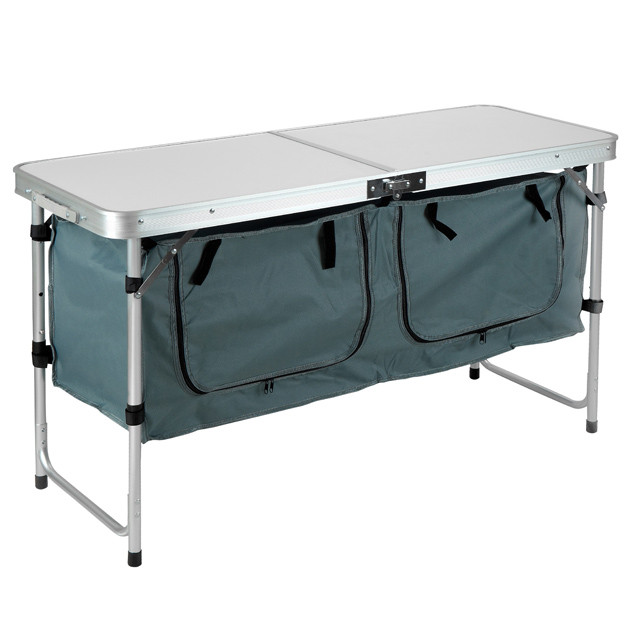 Portable Folding Camp Cook Table with Storage Organizer