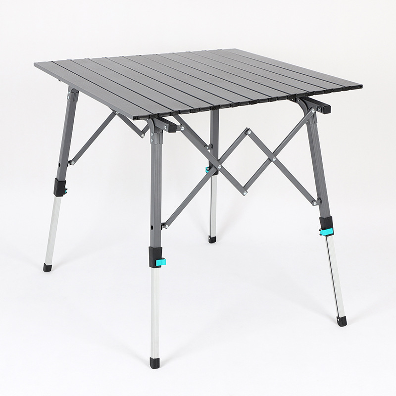 70x70 Aluminum Alloy Folded Picnic Table WIth Telescoping Leg