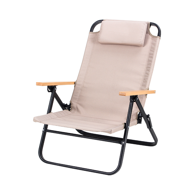 4 Gear Adjustable Back Reclining Folding Chair For Camping Garden Beach